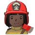 👩🏿‍🚒 woman firefighter: dark skin tone display on Samsung